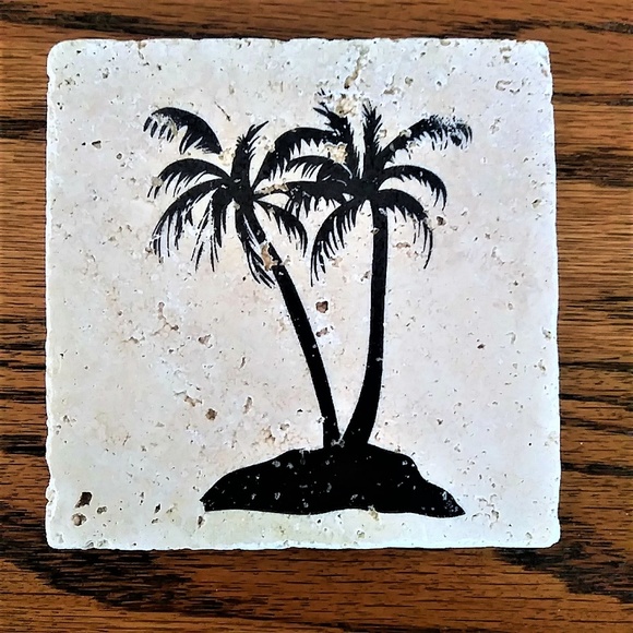 New 4 Travertine stone tile coasters - Pa… - Picture 4 of 4